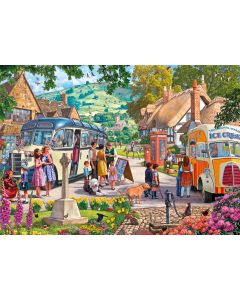 Boarding the Bus by Steve Crisp - XXL 100 Piece Puzzle